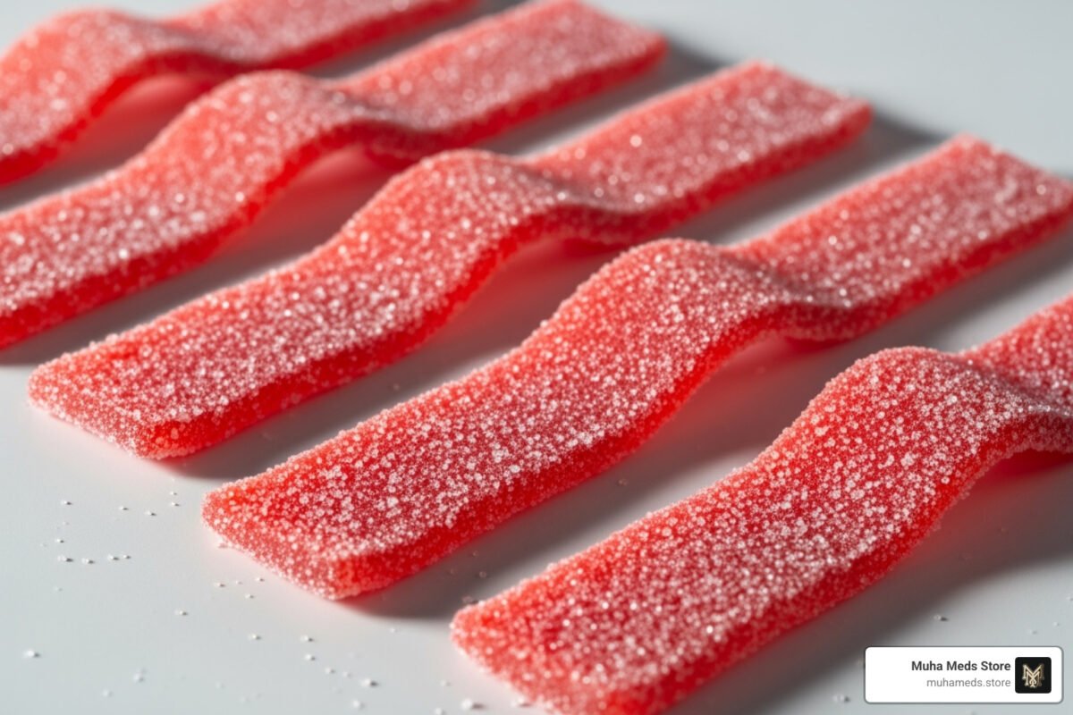 Buy Chupa Chups Strawberry Belts THC Edible – 600mg Sweet Gummies