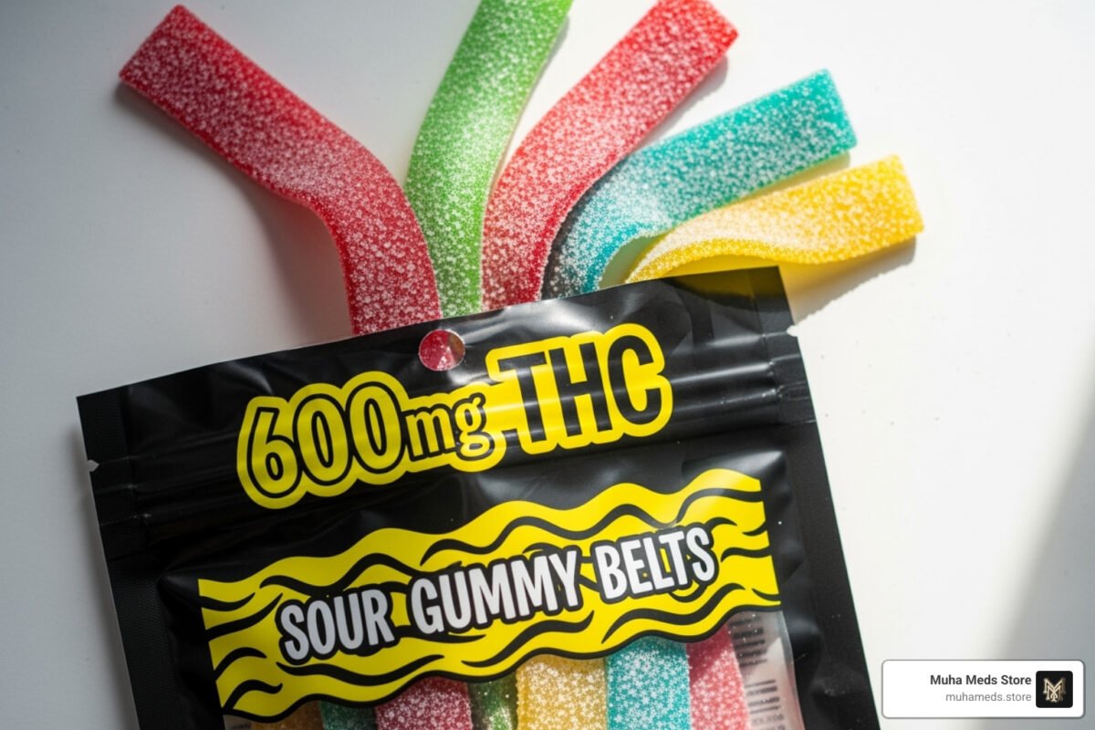 buy Chupa Chups Mini Belts THC Edible – 600mg Sour Gummies