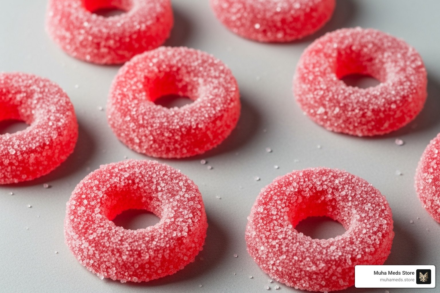 Buy Flav Rings Cherry Sour Gummy Bites THC Edible – 600mg