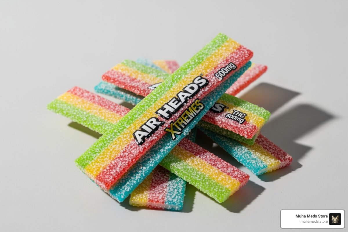 Buy Air Heads Xtremes 600mg THC Edible – Extreme Sour Candy Strips online